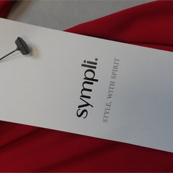 Sympli NWT Women's Stretch Red SIDE TWIST Jersey Tunic, Size 4 - Picture 6 of 7